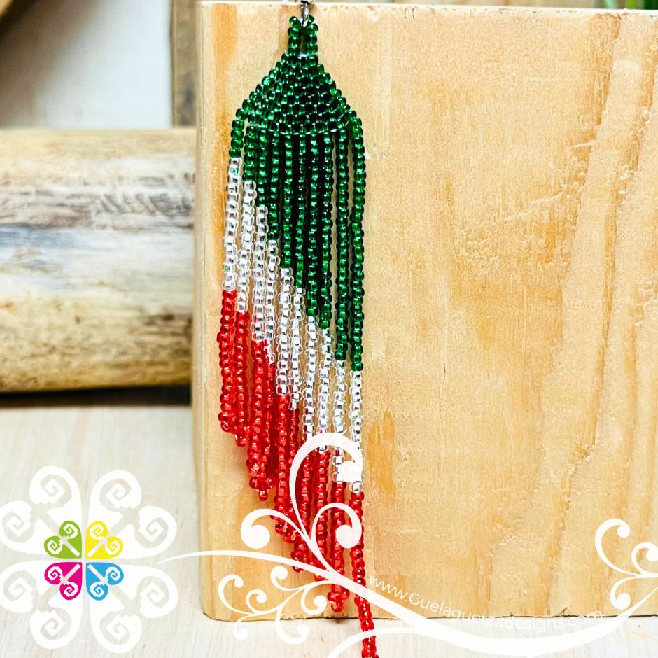 Tricolor Beaded Angel Wings Earrings