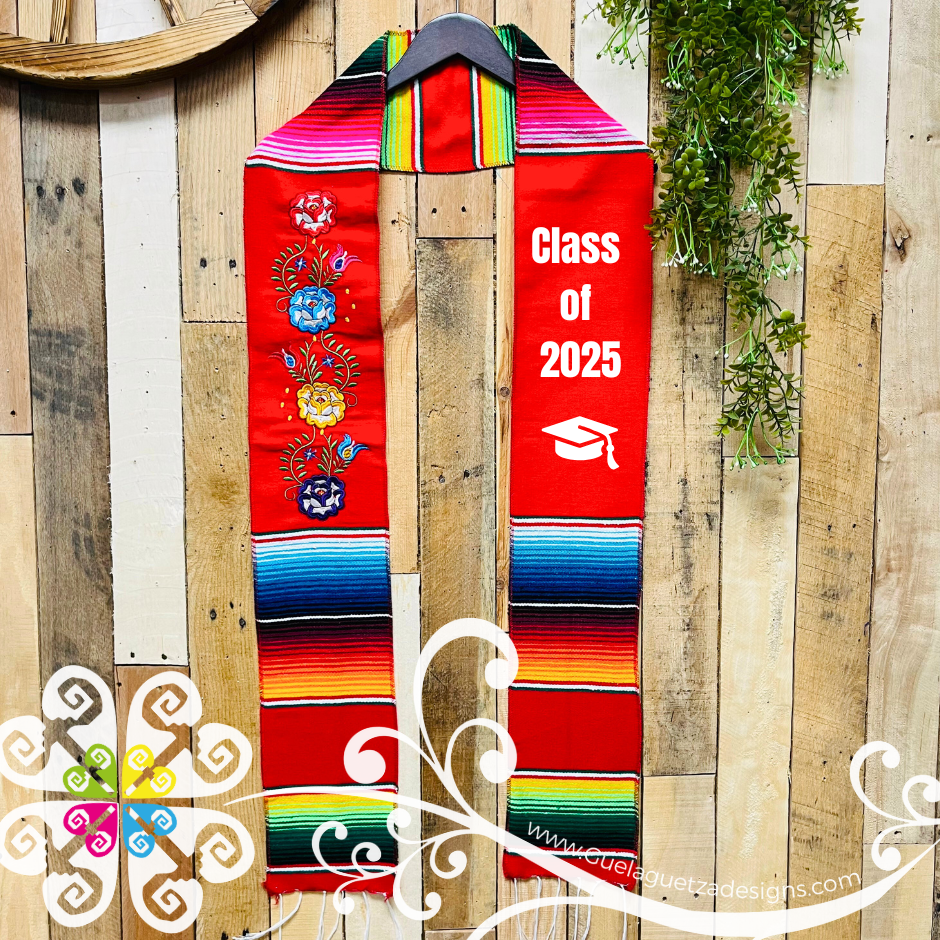 Tehuana Flowers Sarape Graduation Stole