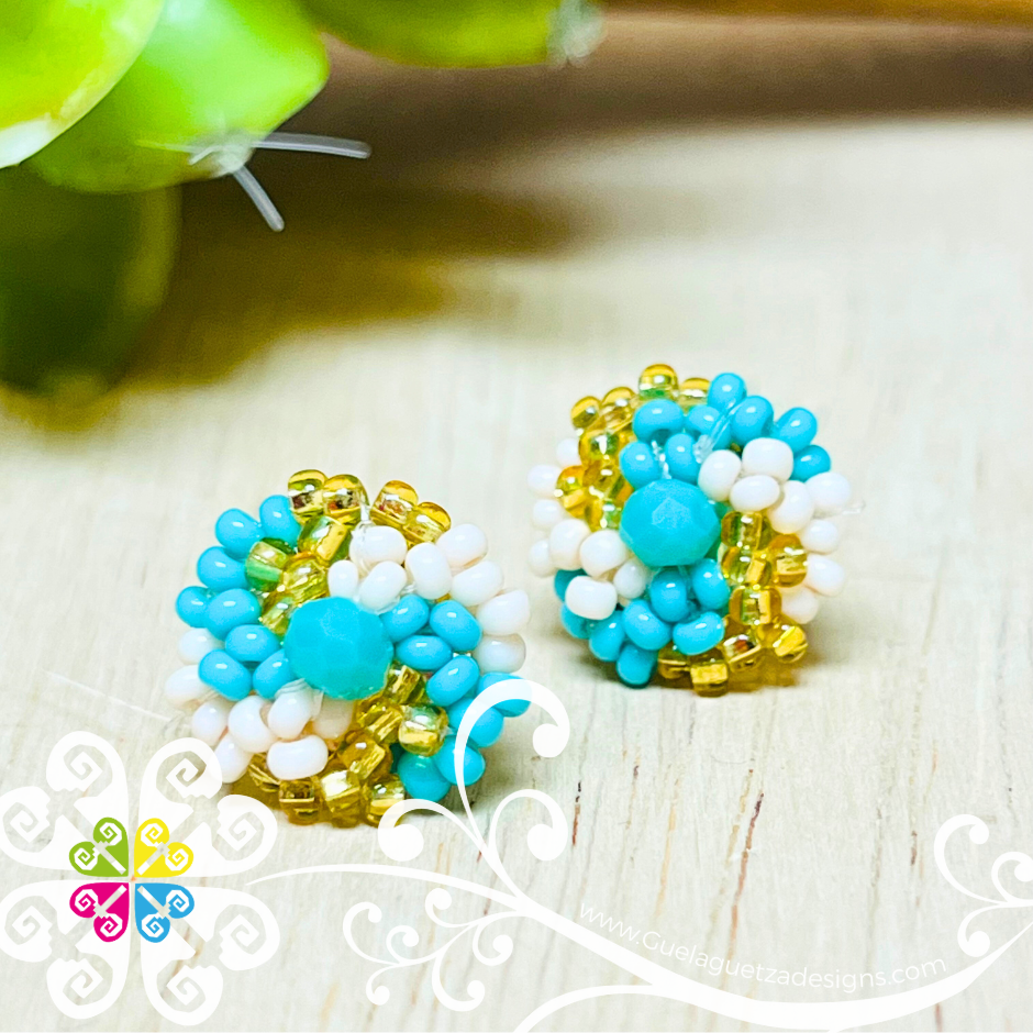 Beaded Flower Studs