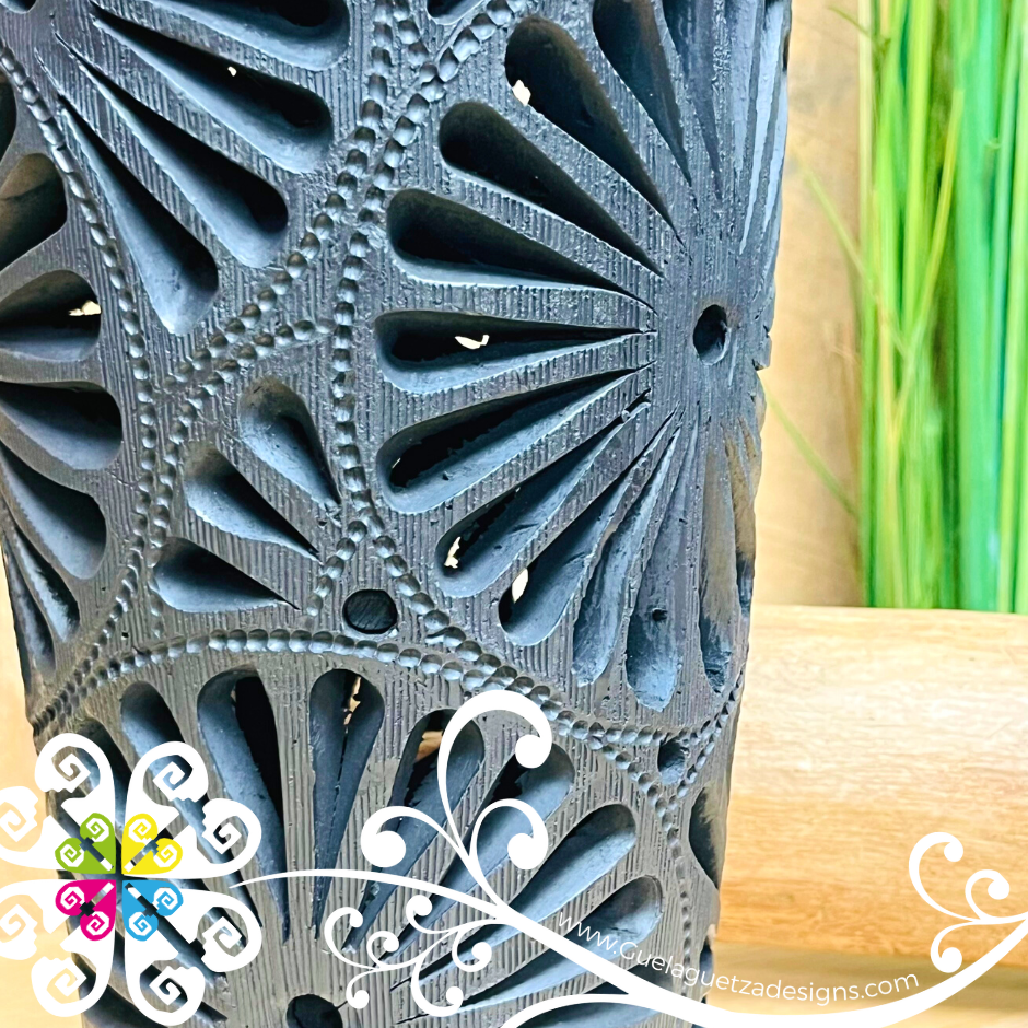 Tall Jumbo Clay Vase - Barro Negro Oaxaca