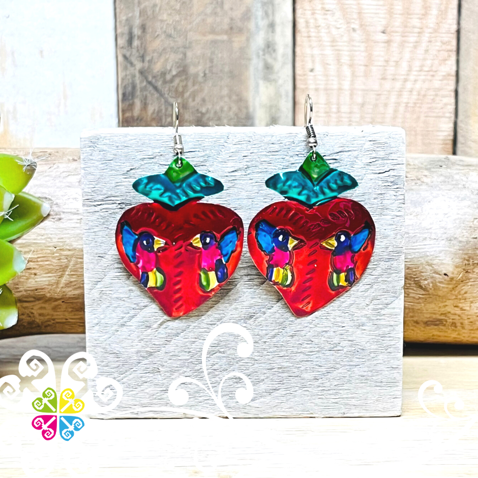 Multicolor Hearts - Hojalata Earrings