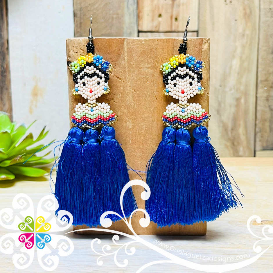 Triple Tassel Beaded Frida Earrings