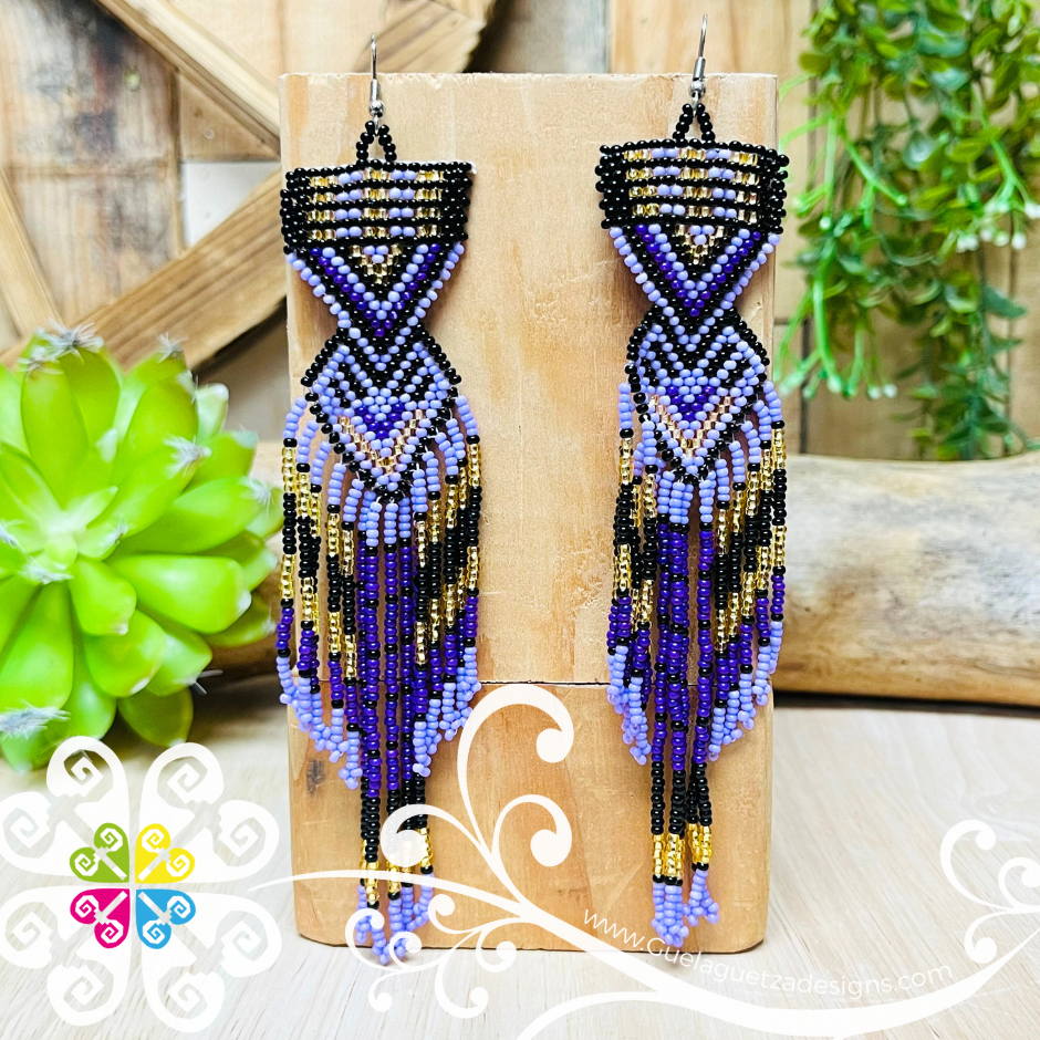 Long Penacho Beaded Earrings