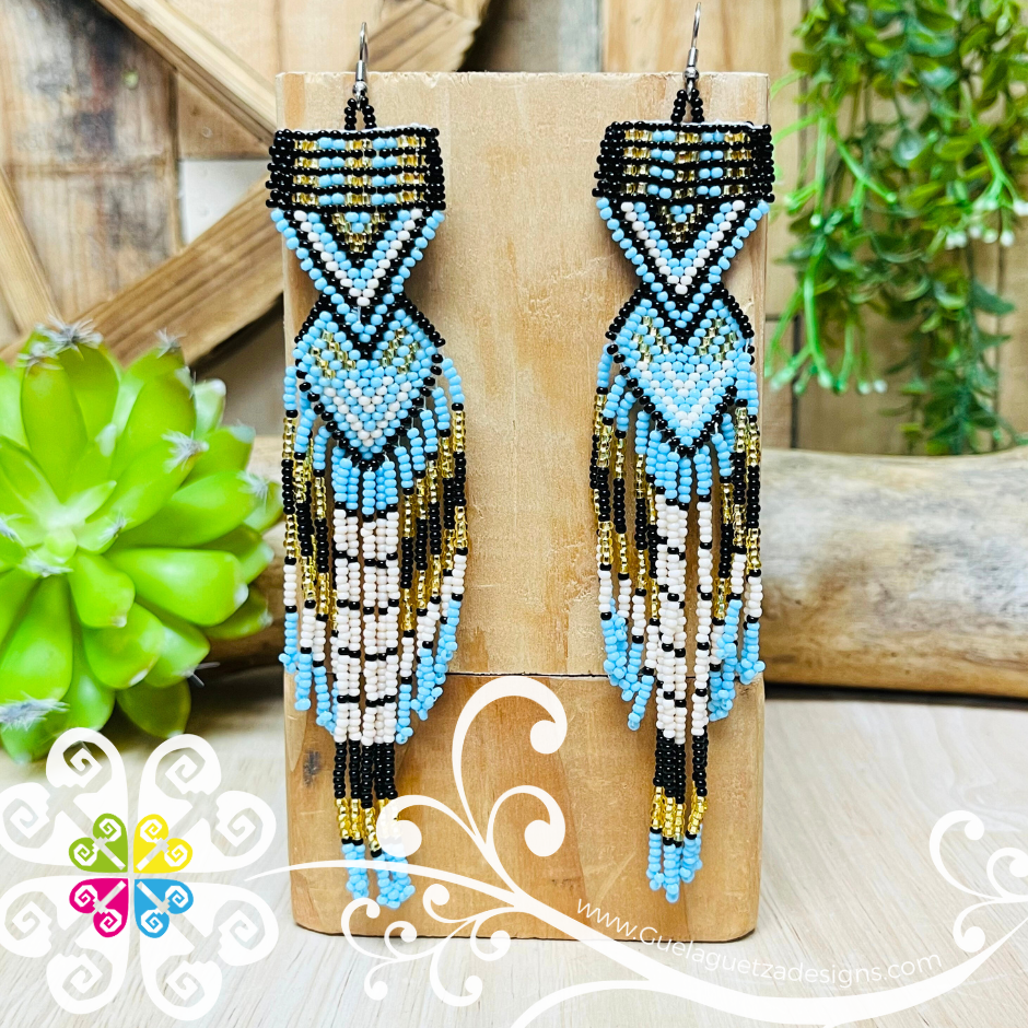 Long Penacho Beaded Earrings