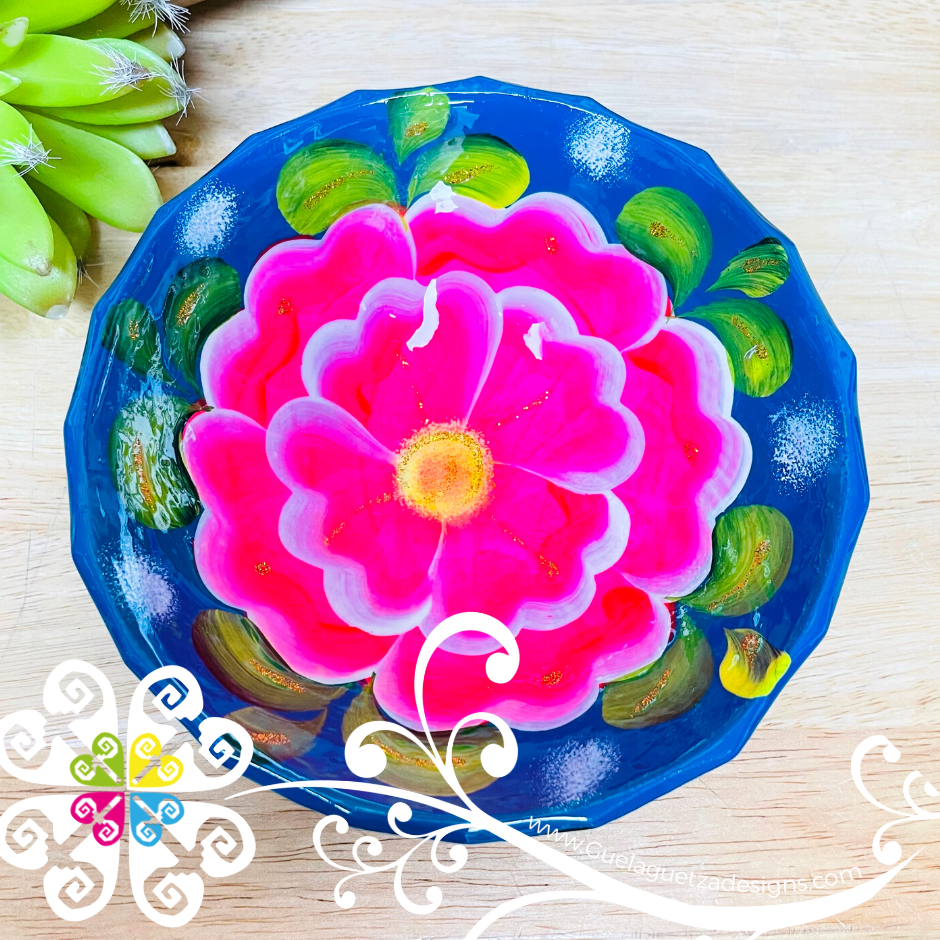 Blue Guerrero Hand Painted Salsa Bowl - Salcero De Barro