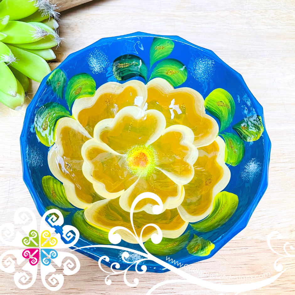 Blue Guerrero Hand Painted Salsa Bowl - Salcero De Barro