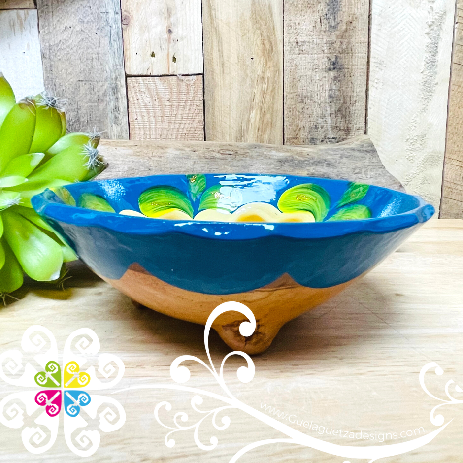 Blue Guerrero Hand Painted Salsa Bowl - Salcero De Barro