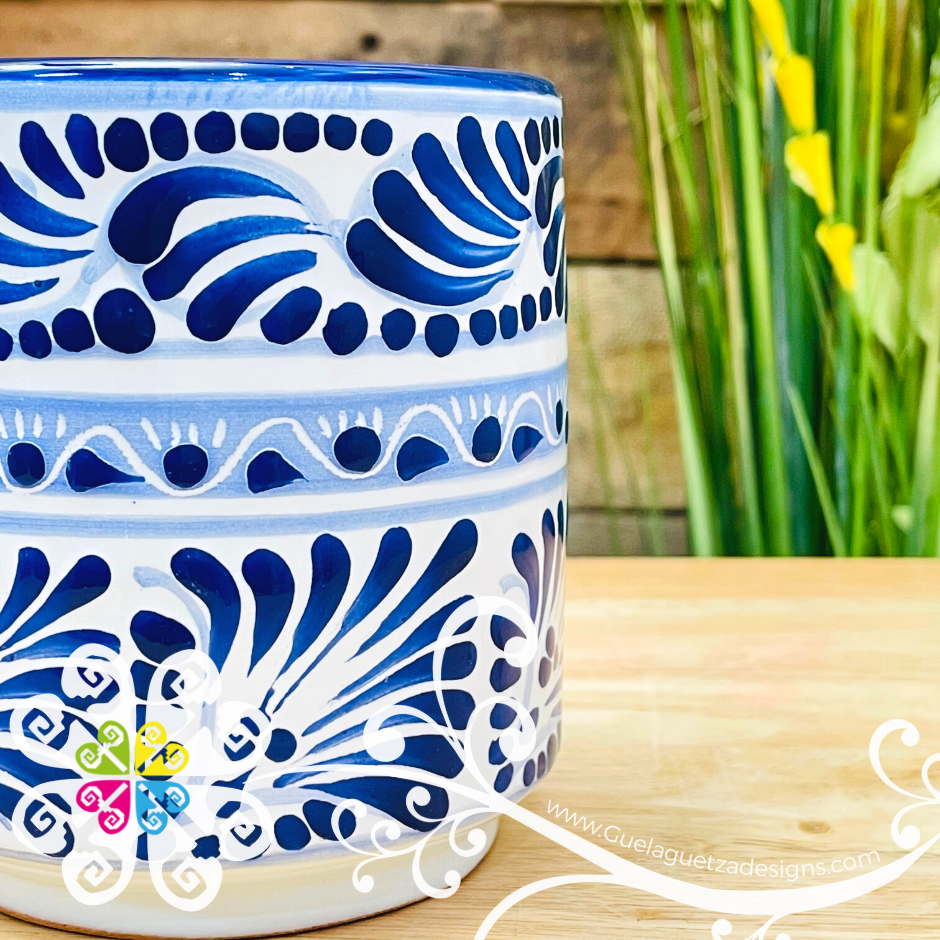 Set of 4 Blue Feathers - Talavera Mug