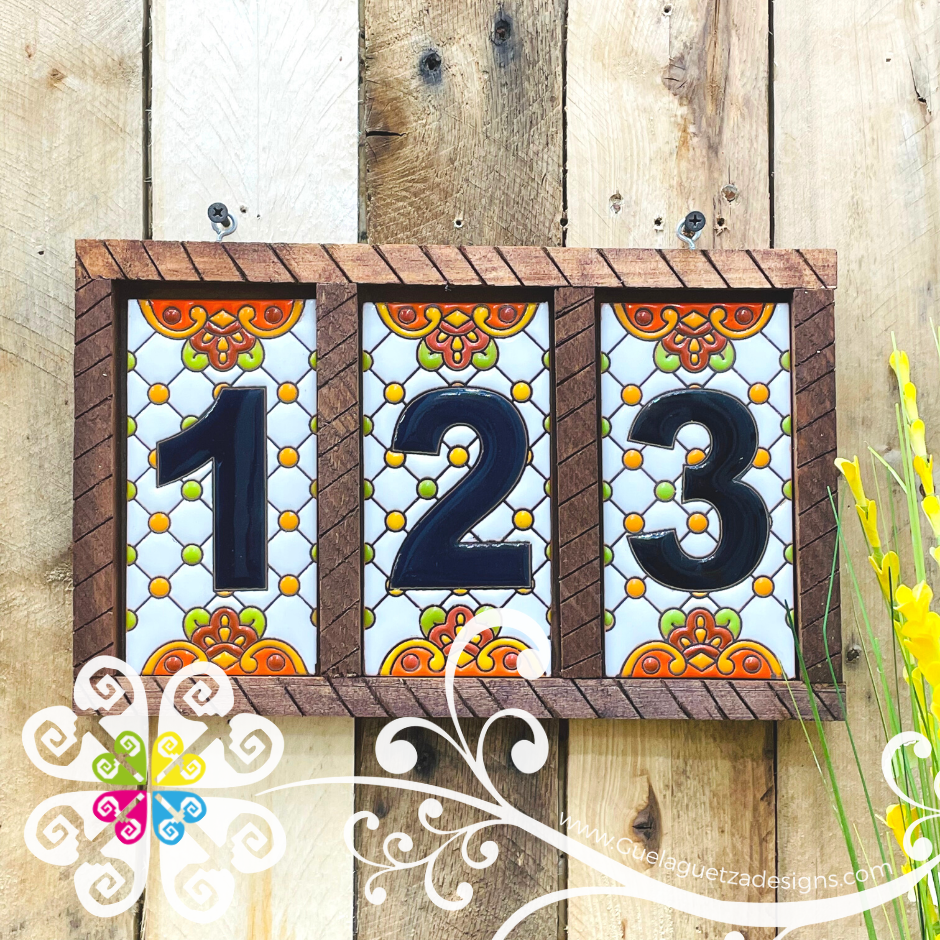 Dots Mexican House Numbers - Tiles Numbers