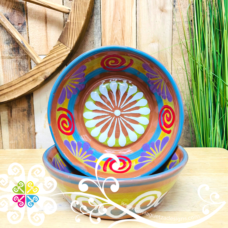 Set of 4 Plato Hondo Pozolero - Set Clay Bowl Plates