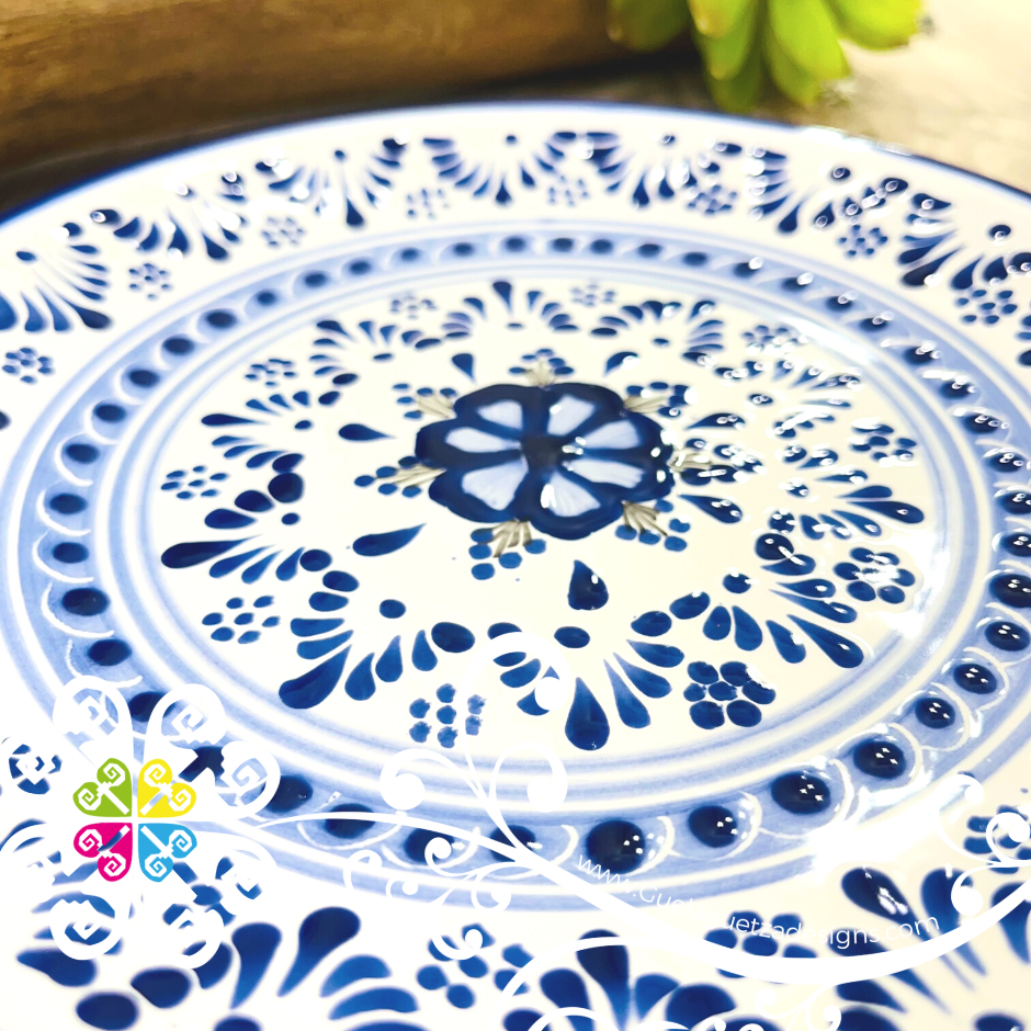 Medium Blue Talavera Plate - Single Talavera Plate