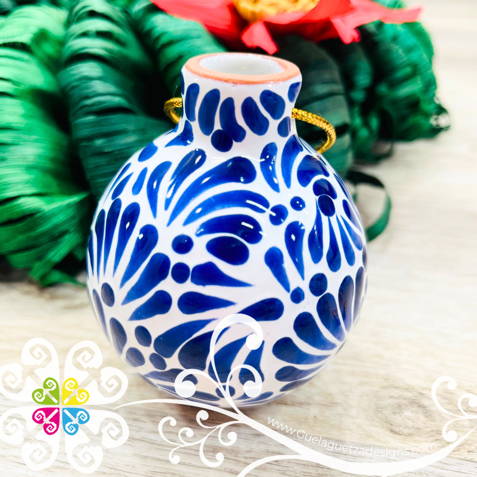 Feathered Puebla Ornaments - Talavera Christmas Ornaments