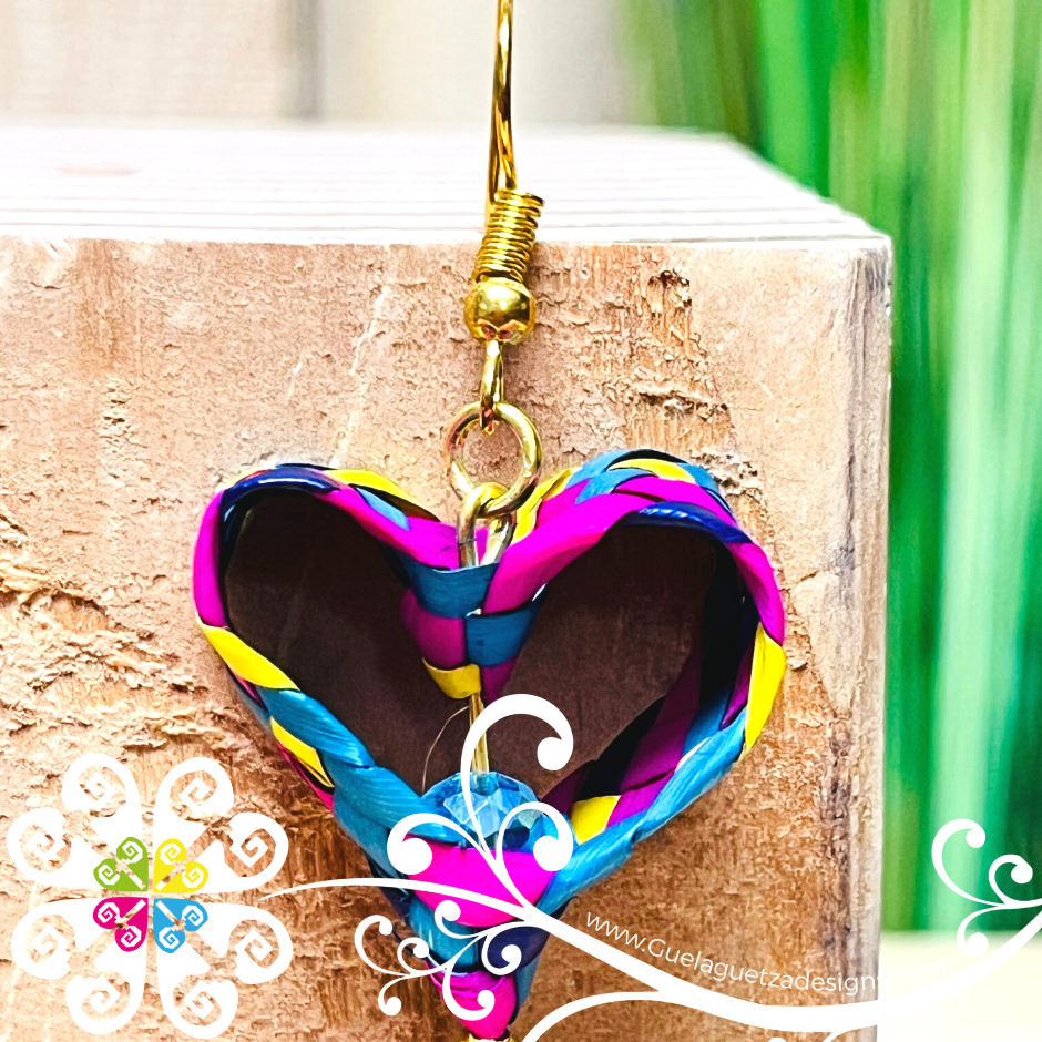 Multicolor Heart - Palm Earrings