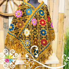 Colors Floral Design Embroider Poncho - Mañanita