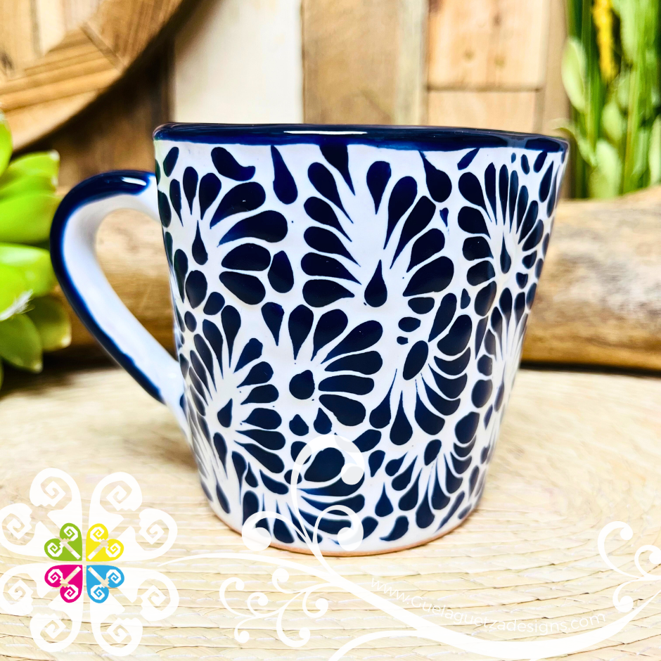 Small Navy Blue Corazon Talavera Mug - Talavera Home Decor