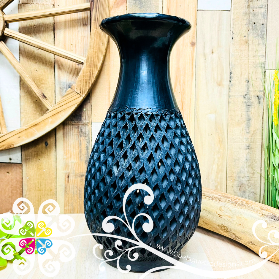 Extra Large Black Clay Vase - Barro Negro Oaxaca