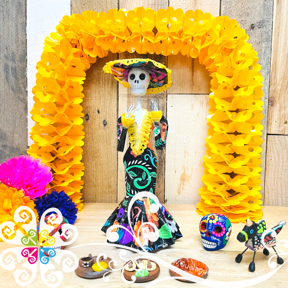 Little Catrina Papel Mache - Day of Dead Decor