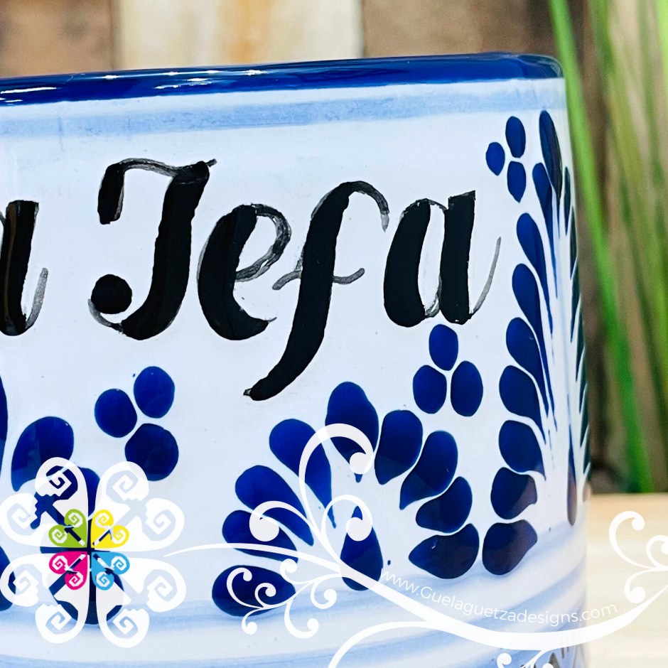 La Jefa Blue Talavera Mug - Single Talavera Mug