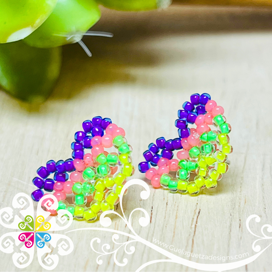 Beaded Heart Studs