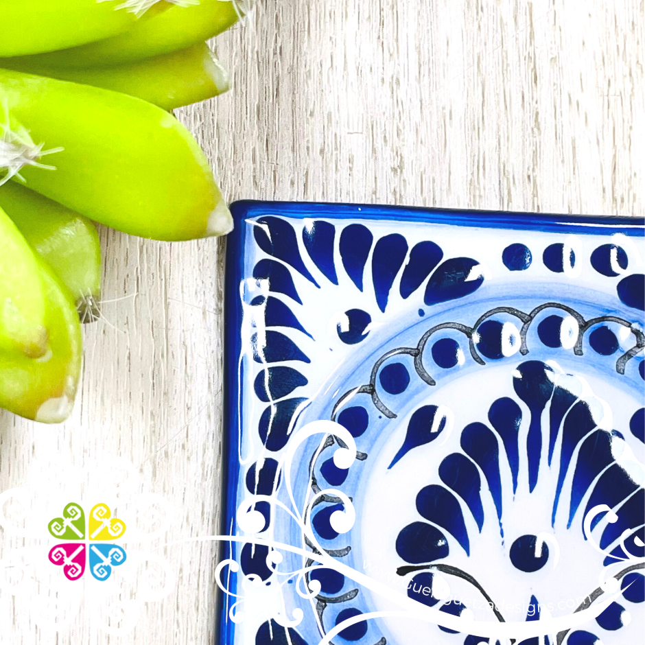 Single Blue Talavera Coaster - Talavera Kitchen