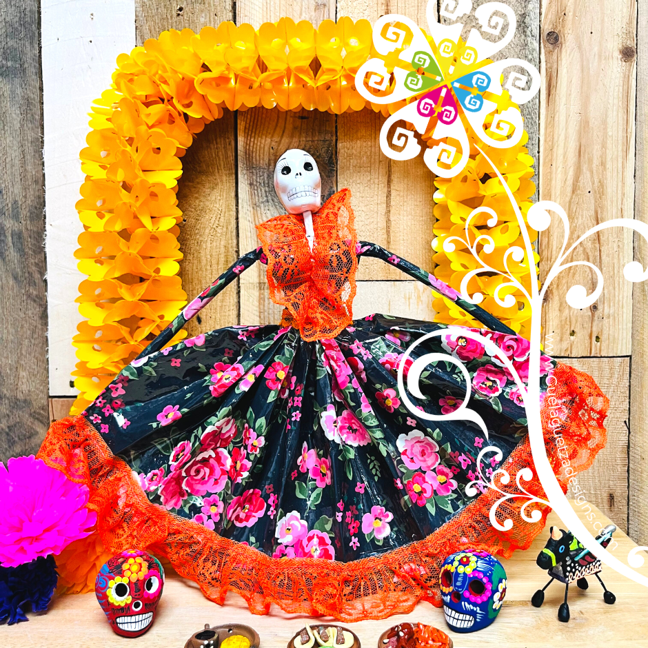 Medium Catrina Papel Mache - Wide Dress