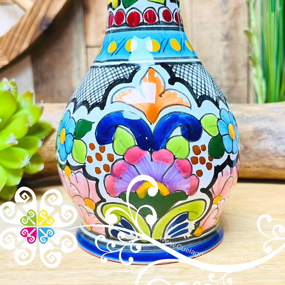 Blue Floral Bouquet Talavera Set Tequilero - Talavera Kitchen