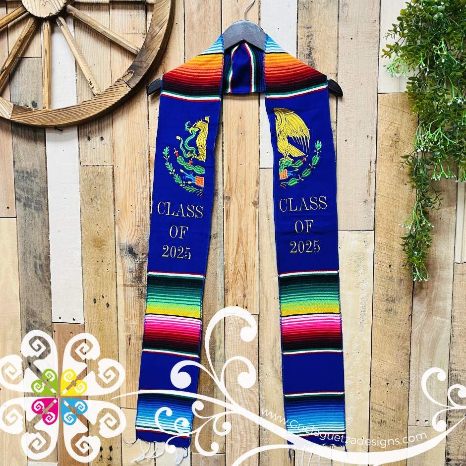 Mexican Pride Sarape Graduation Stole - Class of 2025