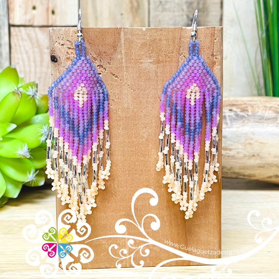 Large Rhombus Cascade Earrings - Beaded Earrings