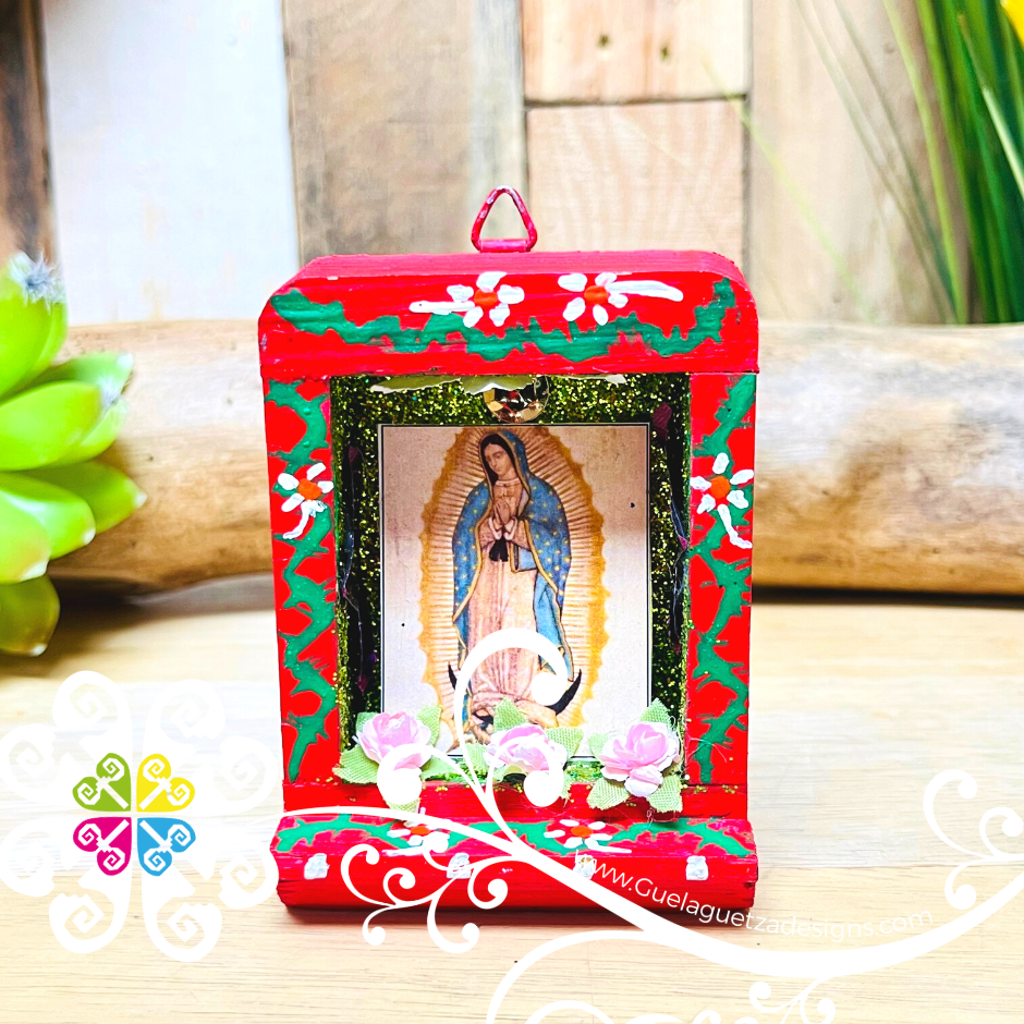 Miniature Virgencita Shadow Box - Cajita Decorativa