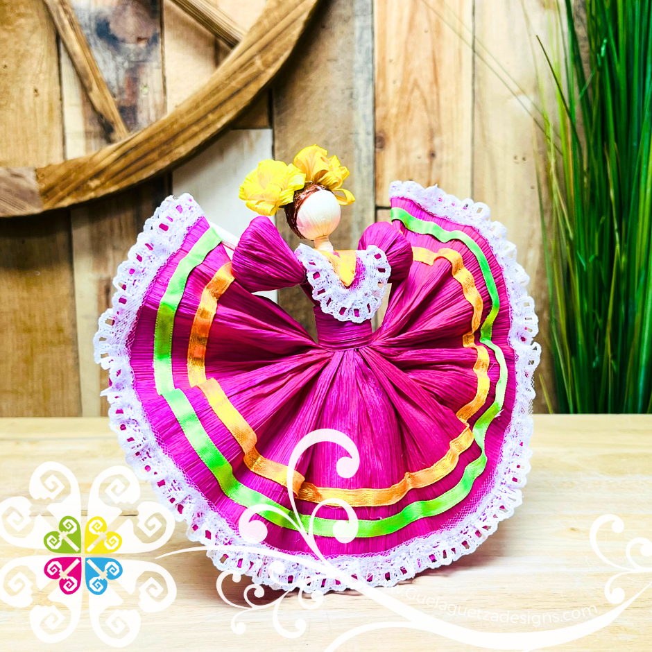 Small Corn Husk Doll - Wide Skirt