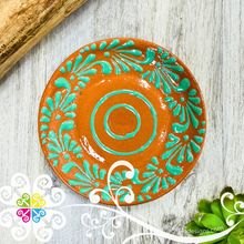 Set of 4 Medium Plumeado Plate - Authentic Mexican Clay
