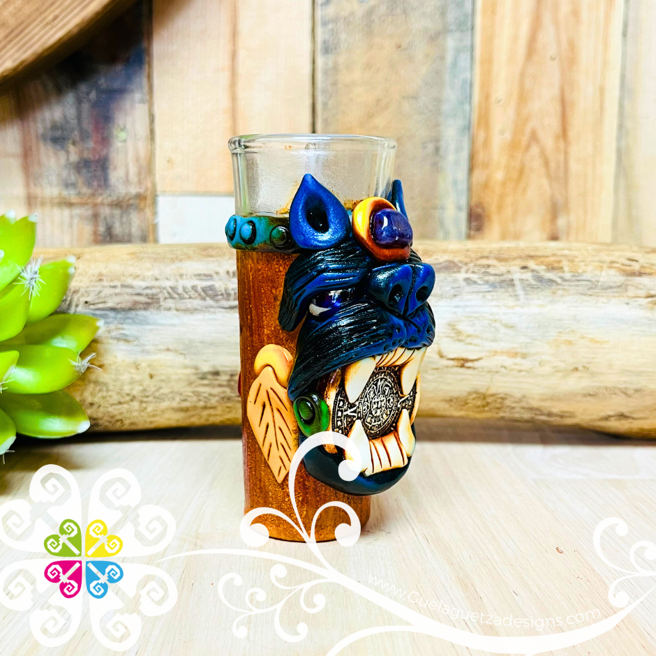 Jaguar Tequila Shot Glass - Epoxy Clay Tequilero