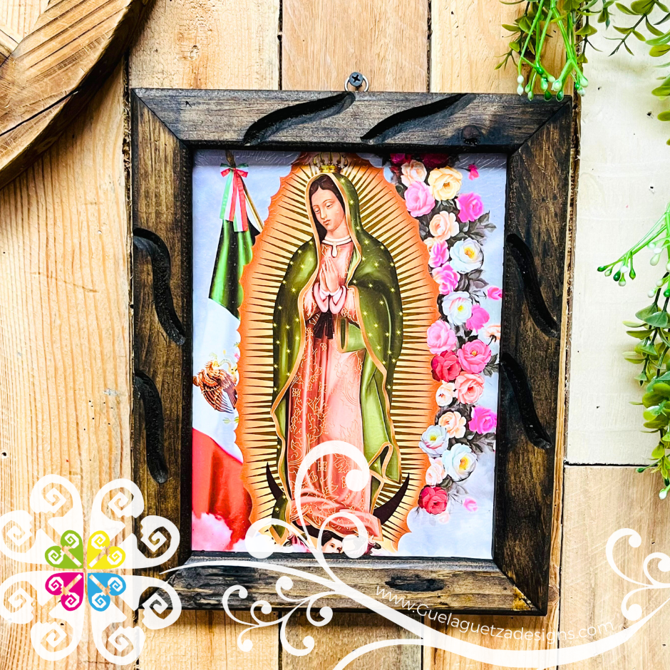 Medium Virgen de Guadalupe Wood Wall Art - Litografia