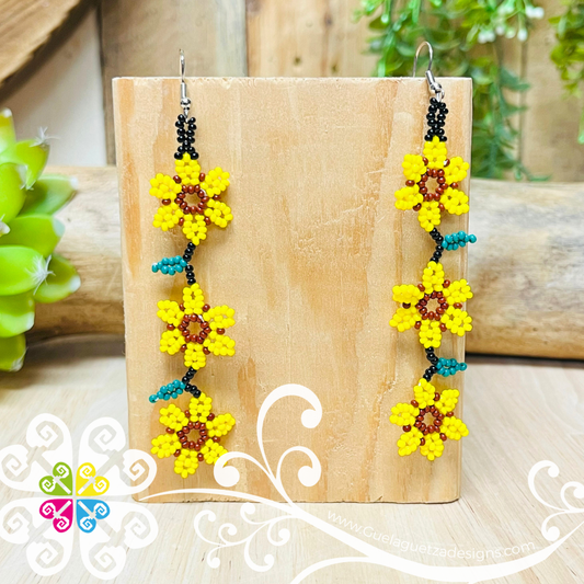 Beaded Flower Vine Earrings