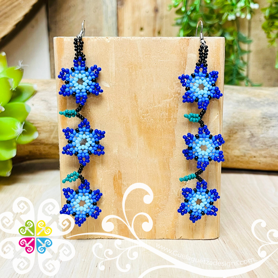 Beaded Flower Vine Earrings