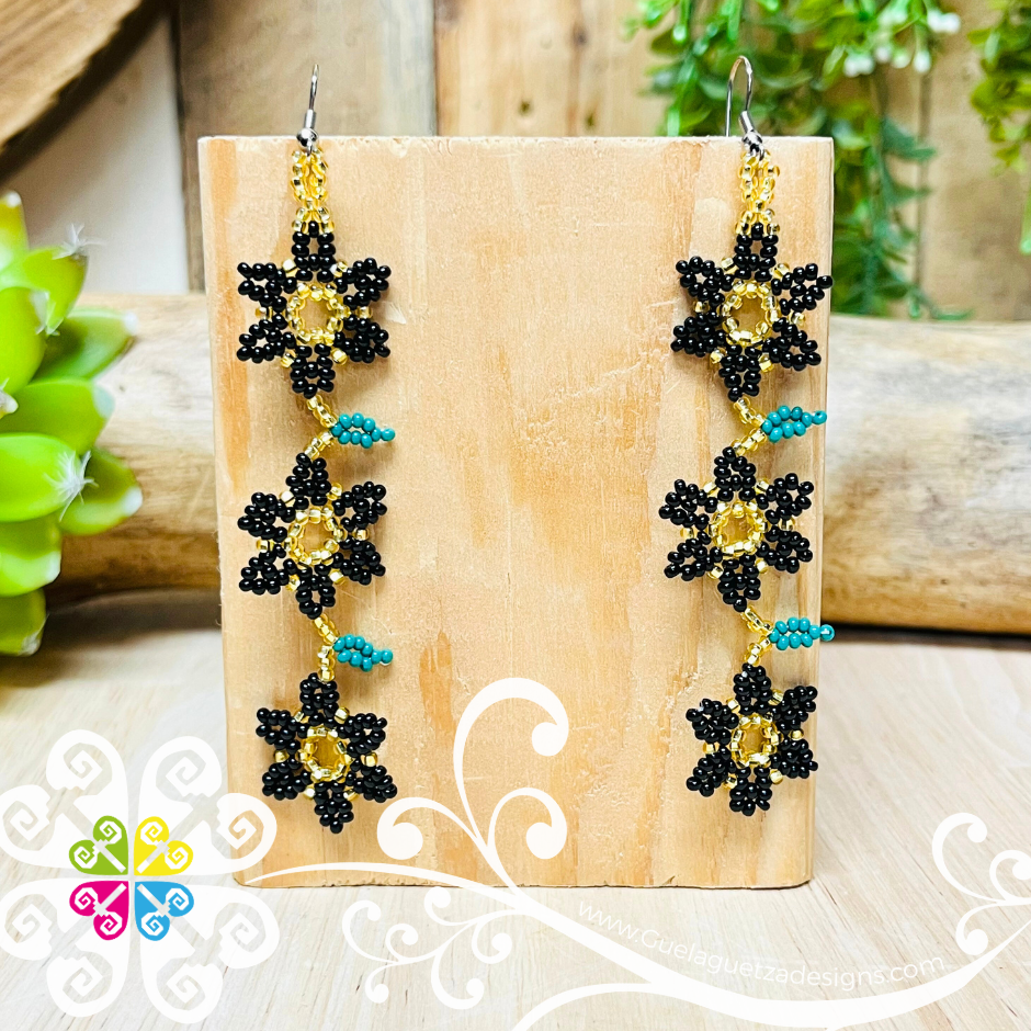 Beaded Flower Vine Earrings