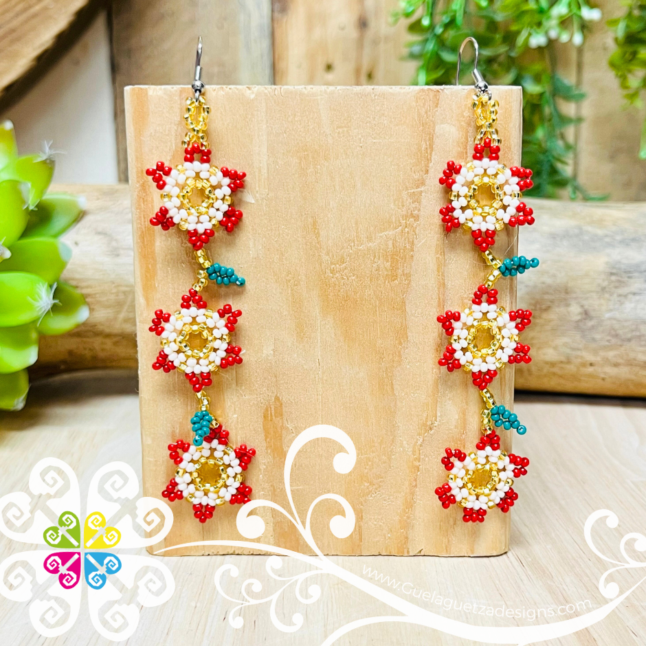 Beaded Flower Vine Earrings