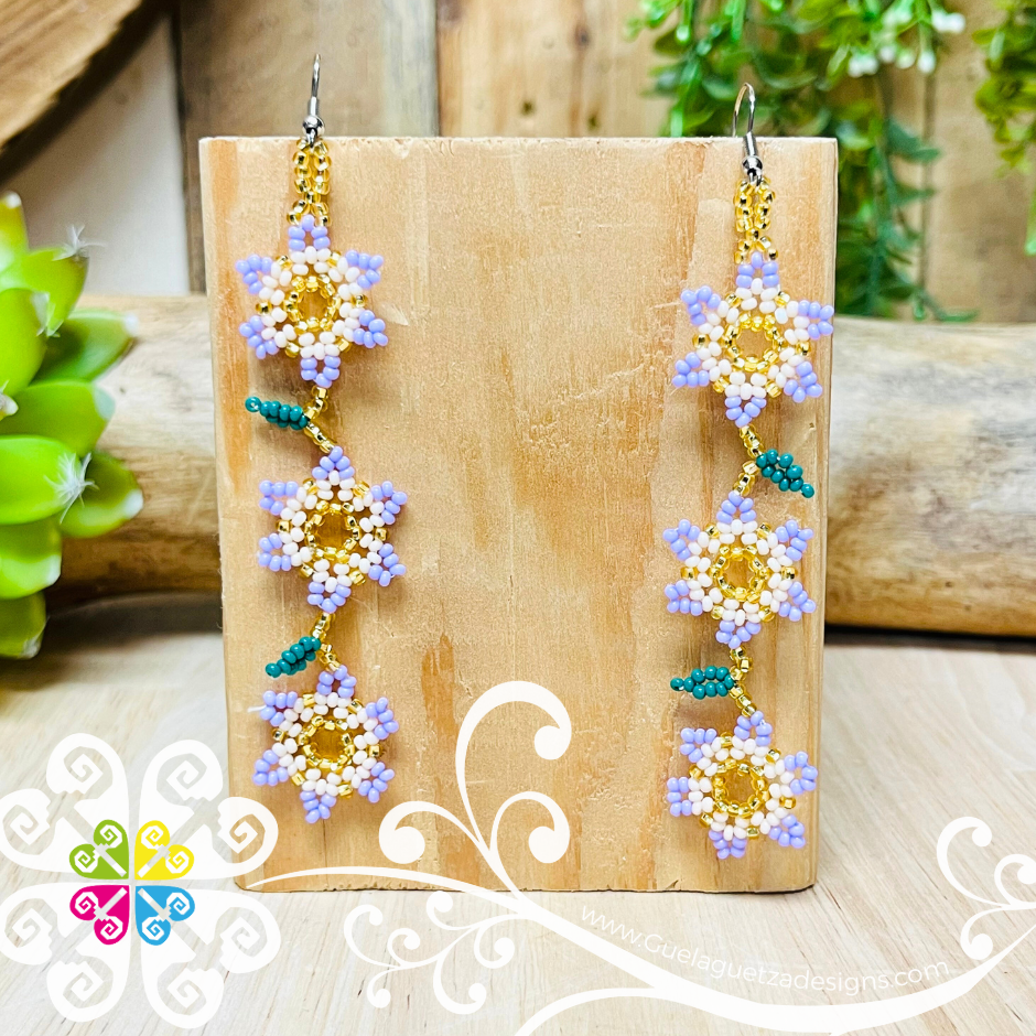 Beaded Flower Vine Earrings