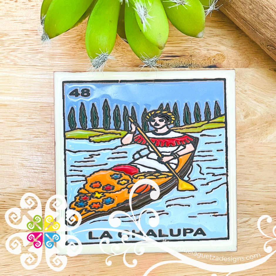 Mexican Loteria Coaster Tile - 48 La Chalupa