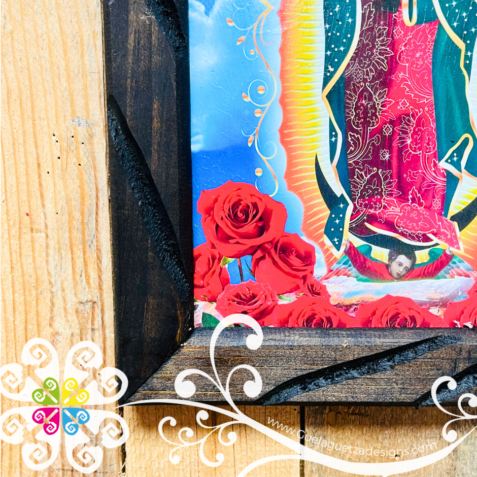 Medium Virgen de Guadalupe Wood Wall Art - Litografia