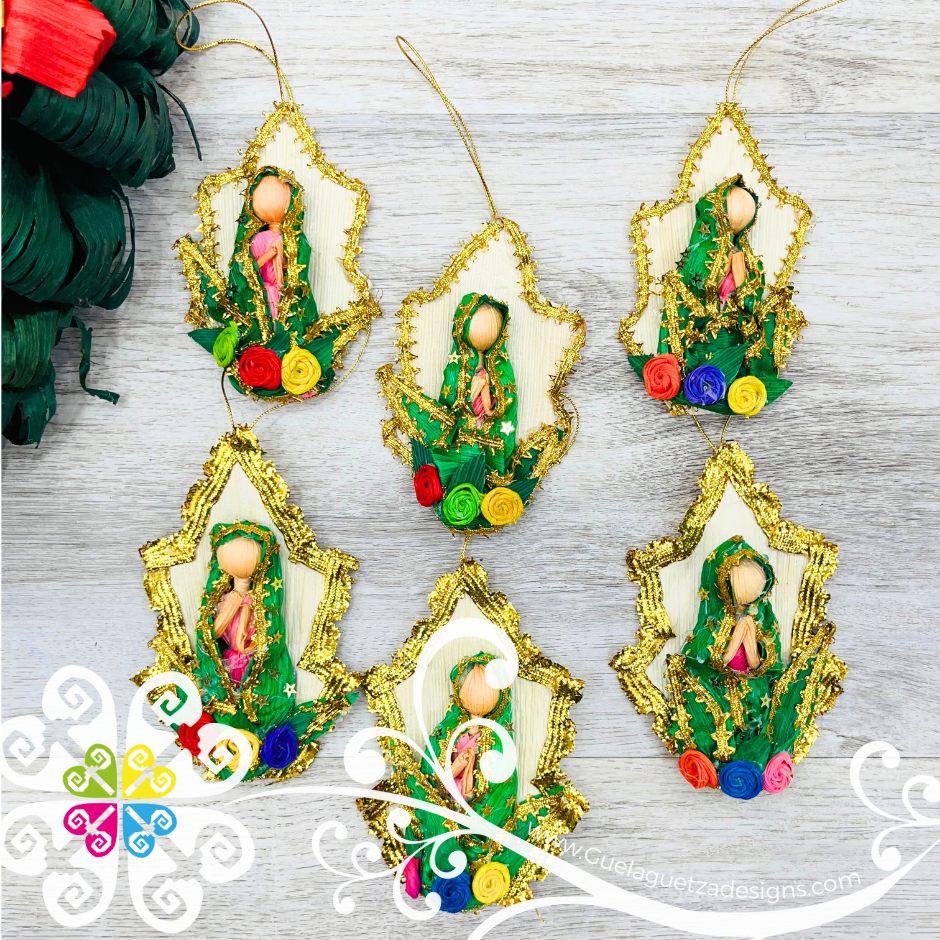 Set of 6 - Virgen de Guadalupe Estrella Ornament