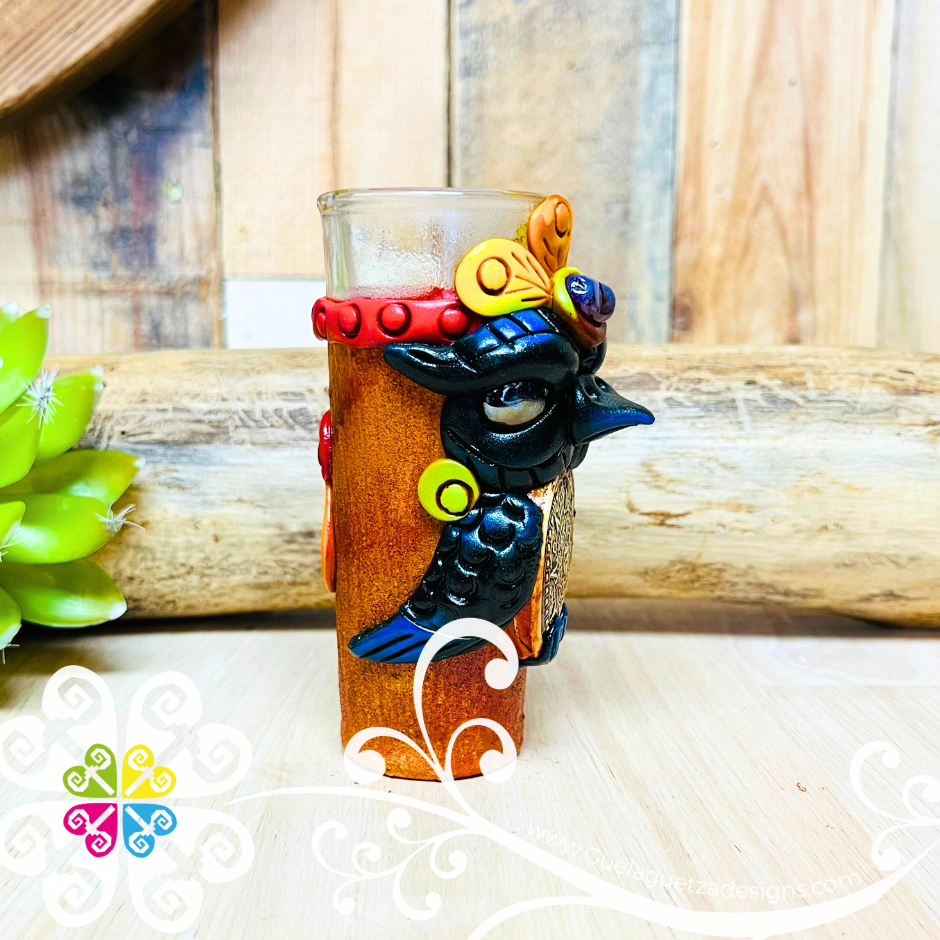 Owl Tequila Shot Glass - Epoxy Clay Tequilero