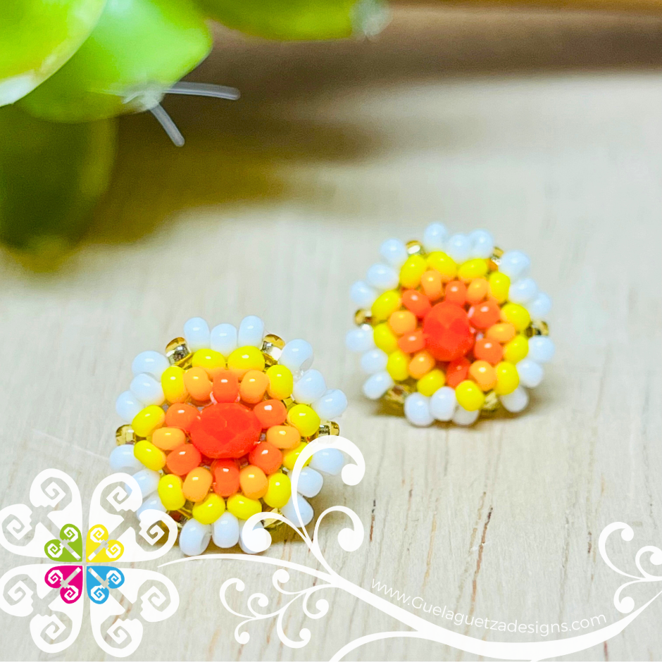 Beaded Flower Studs