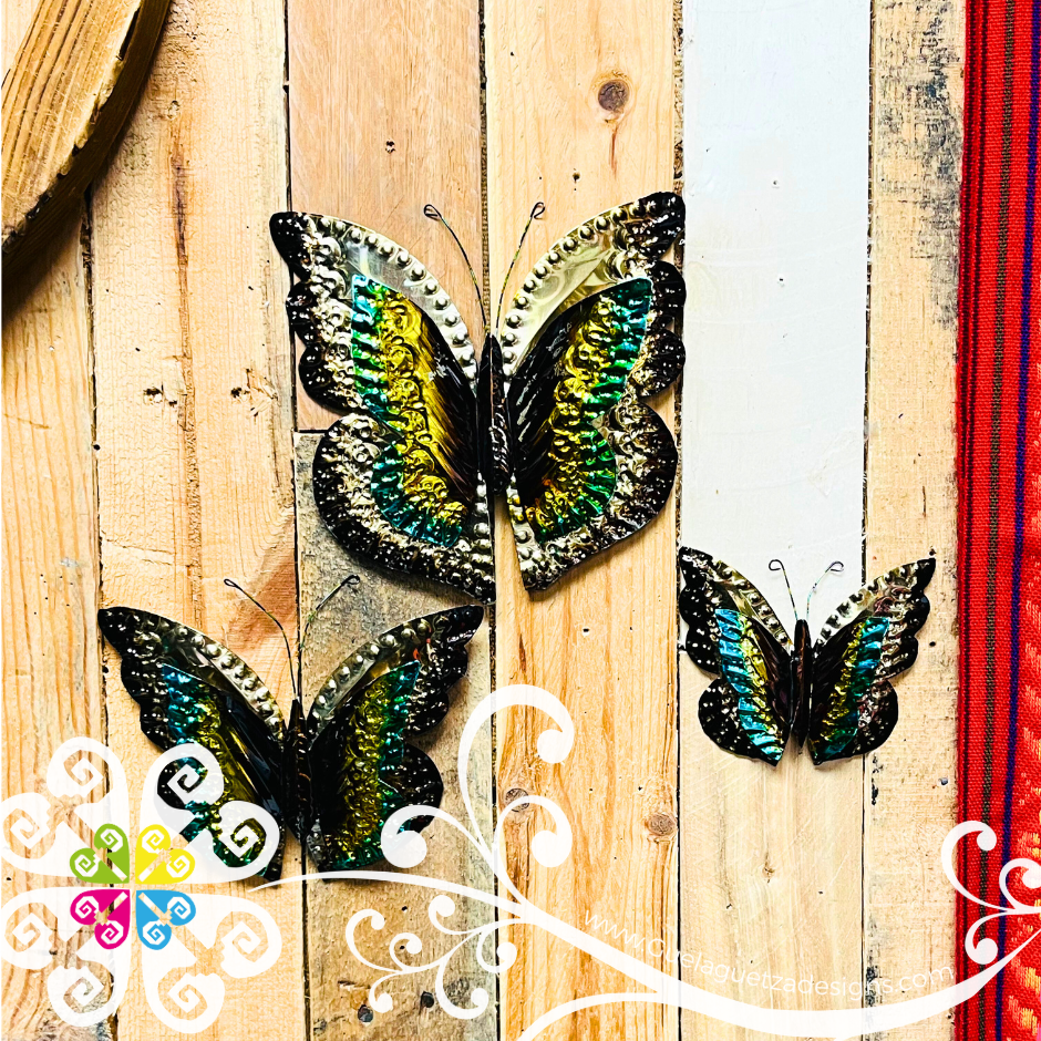 Set of 3 Butterfly - Hojalata Wall Decor