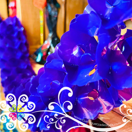 Small Purple Fiesta Decor - Worm Flower Banner - Day of the Dead Decor