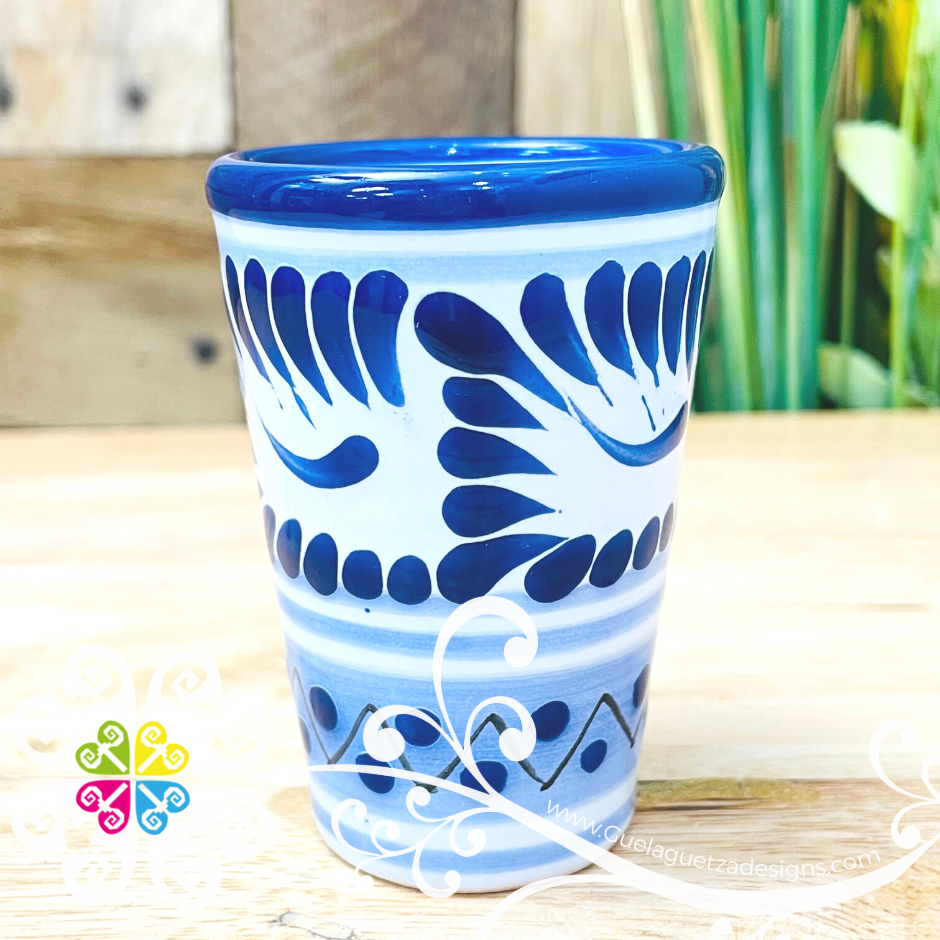 Blue Feathers Talavera Set Tequilero - Talavera Kitchen