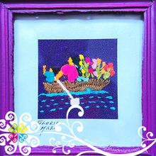 Purple Culturas Bordadas - Embroidered Wood Frame