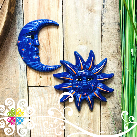 Small Purple Sun & Moon Set - Wall Decor