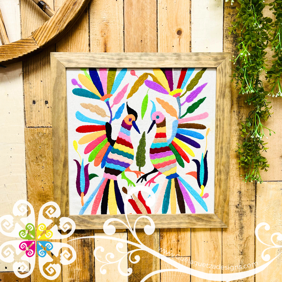 Medium Square Embroidered Otomi Frame - Wall Art