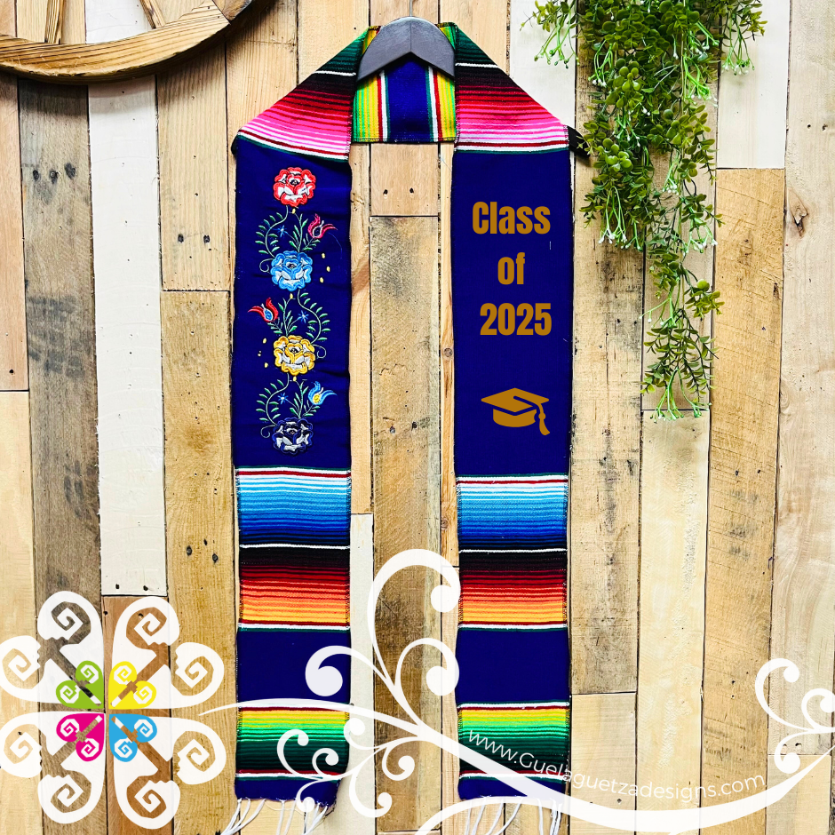 Tehuana Flowers Sarape Graduation Stole